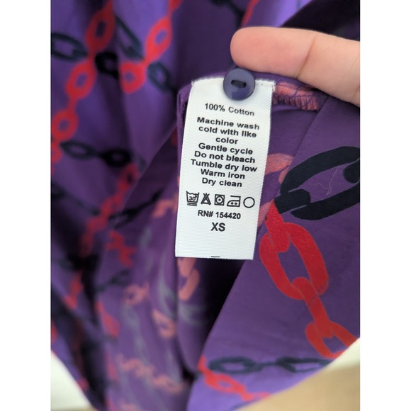 Clare V Charlotte chain print midi shirt dress size XS NWT Parisian chic - Picture 7 of 7